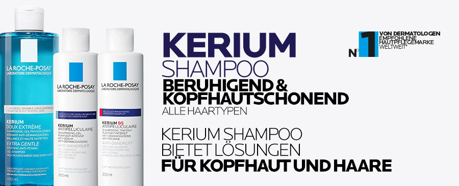 La Roche-Posay Kerium Shampoo Gel, 200ml, beruhigt und schont die Kopfhaut.